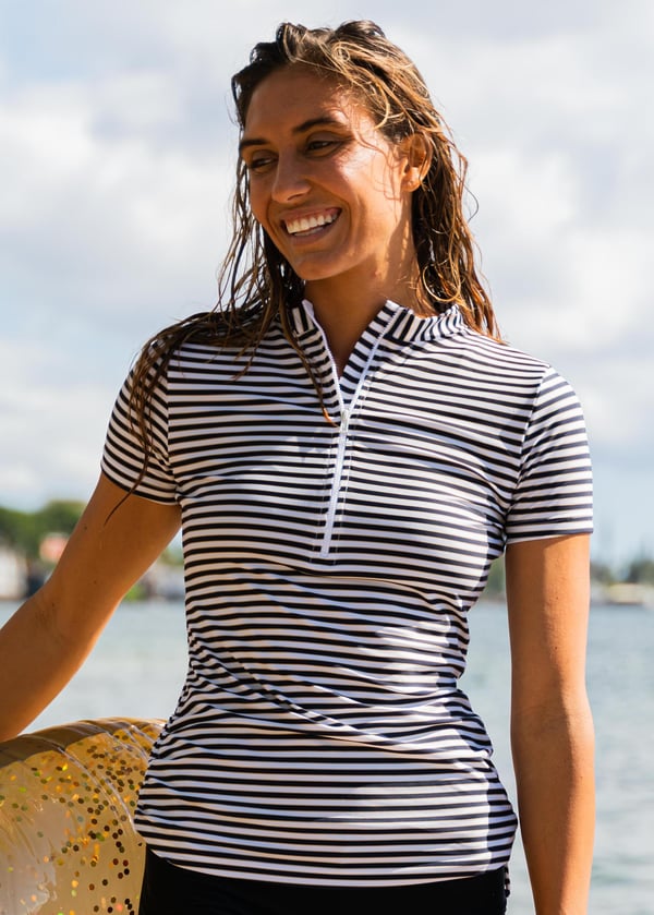 Half-Zip Adele Swim Top