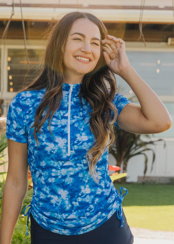 Half-Zip Adele Swim Top