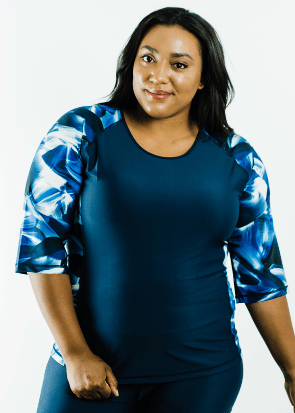 Plus Size Loose Fit Margaux Swim Top With Swim Shorts