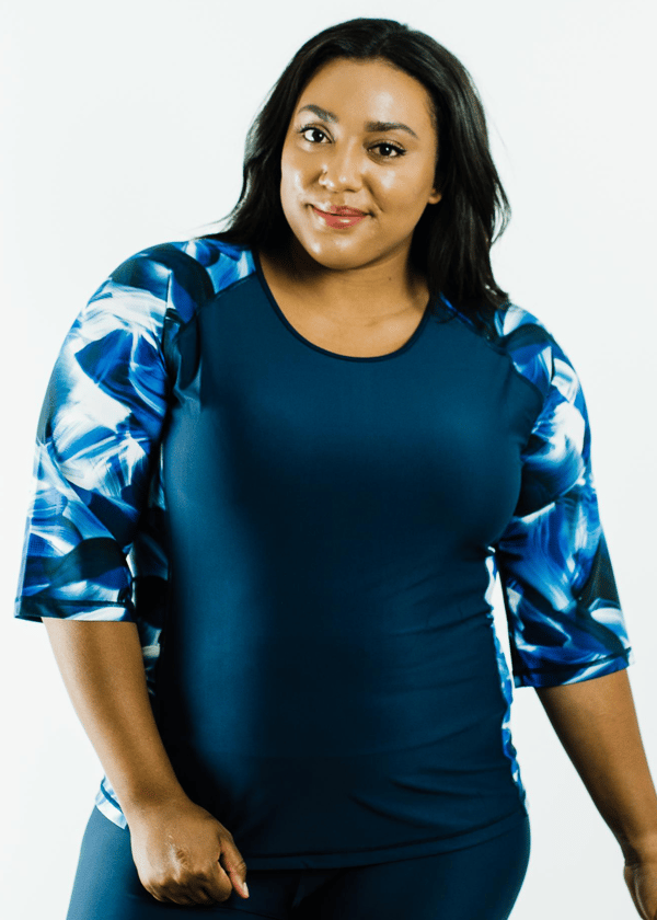 Plus Size Loose Fit Margaux Swim Top With Capri Swim Leggings