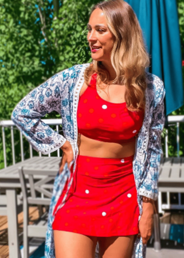 Racerback Swim Bra With Short Swim Skort