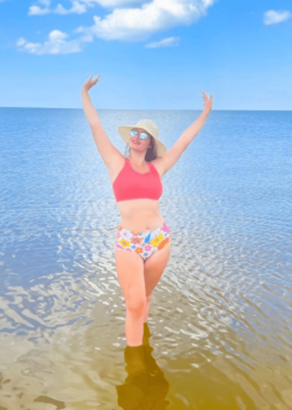 Racerback Swim Bra With High-Waisted Bikini Bottom