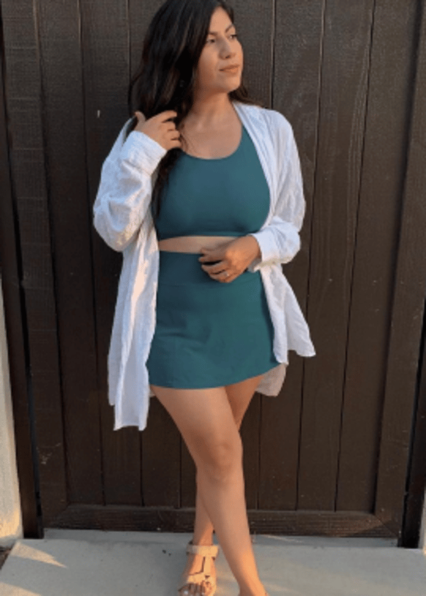 Racerback Swim Bra With Short Swim Skort