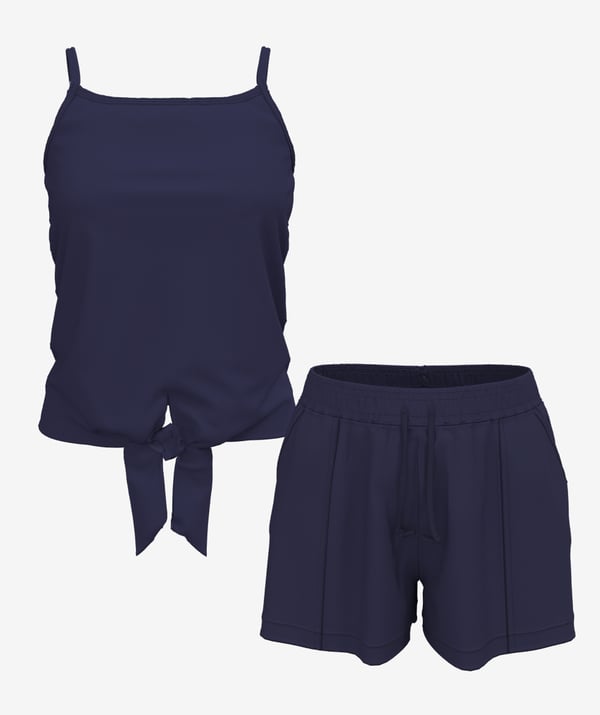 Riley Knotted Swim Top With 2" - 3" Board Shorts