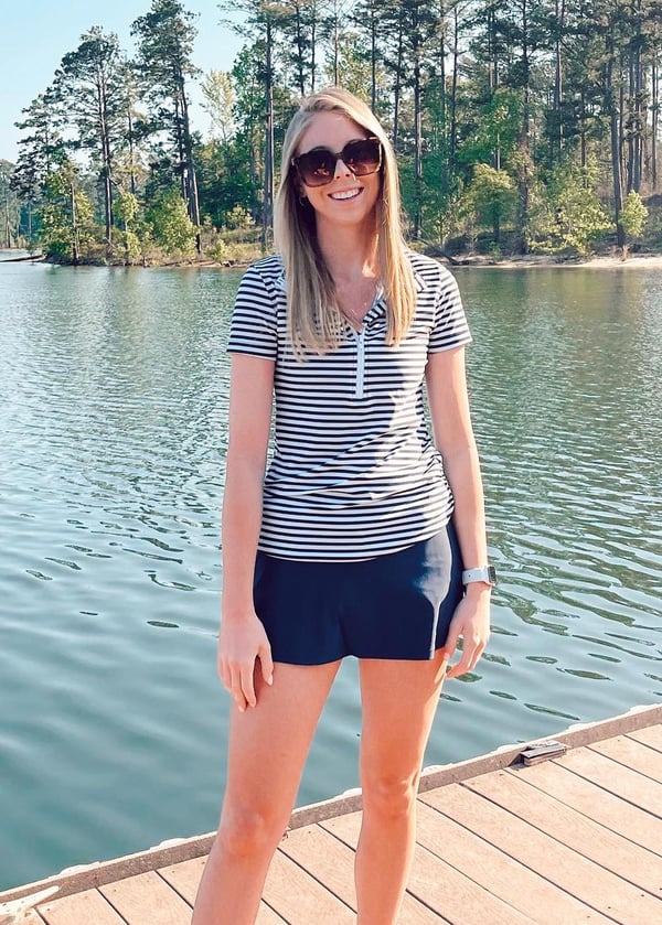 Half-Zip Adele Swim Top With Short Swim Skort