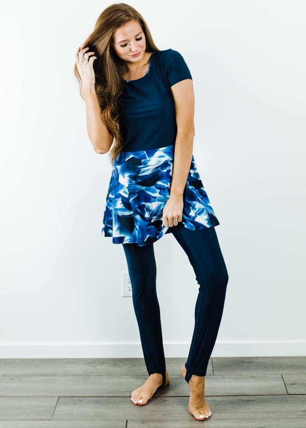 Vintage Swim Dress With Swim Pants