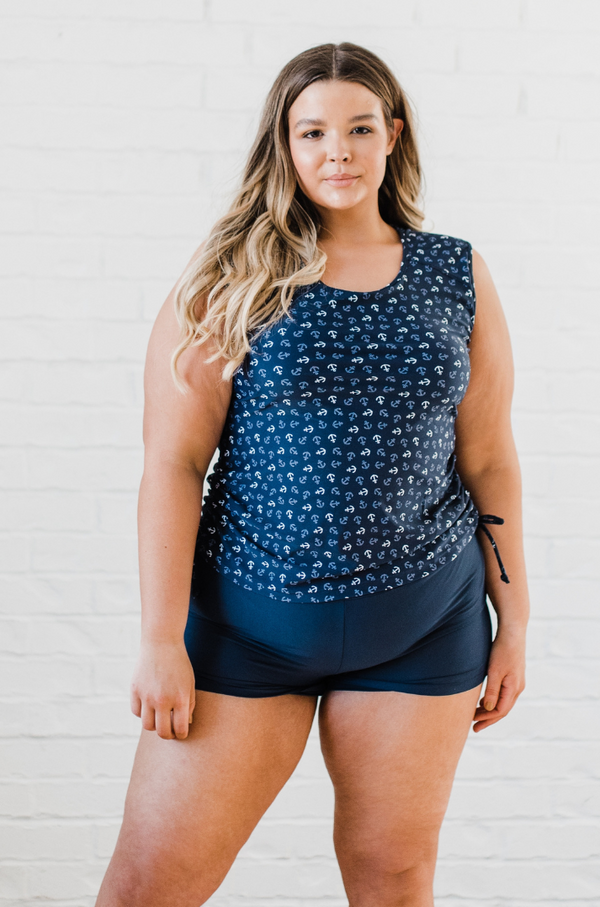 Closed Back Maya Swim Top + Swim Shorts | Plus Size