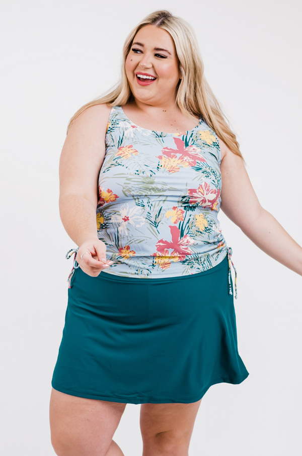 Maya Tankini Swim Top With Built-in Bra + Short Swim Skort With Shorts | Plus Size