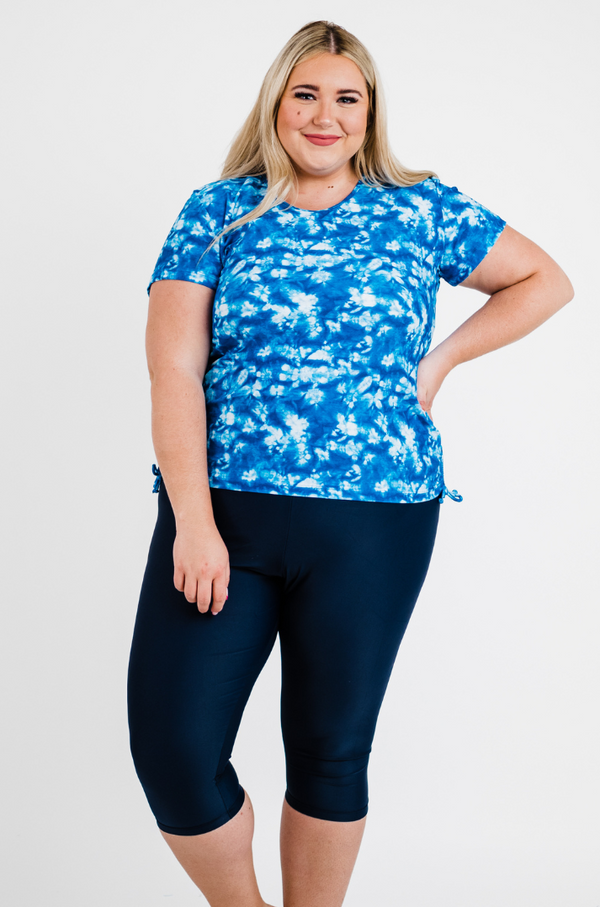 Short Sleeve Adele Swim Top + Capri Swim Leggings | Plus Size