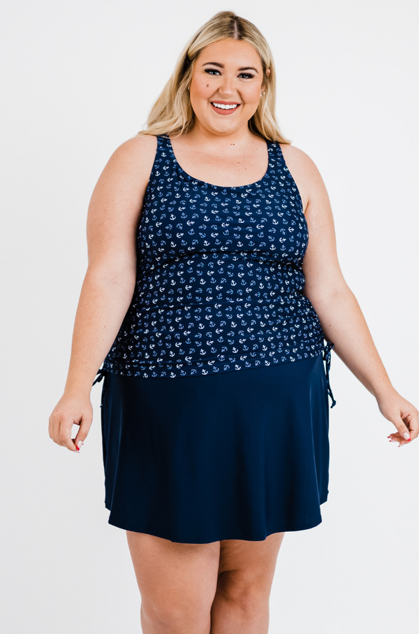 Maya Tankini Swim Top With Built-in Bra + Flowy Swim Skort With Shorts | Plus Size