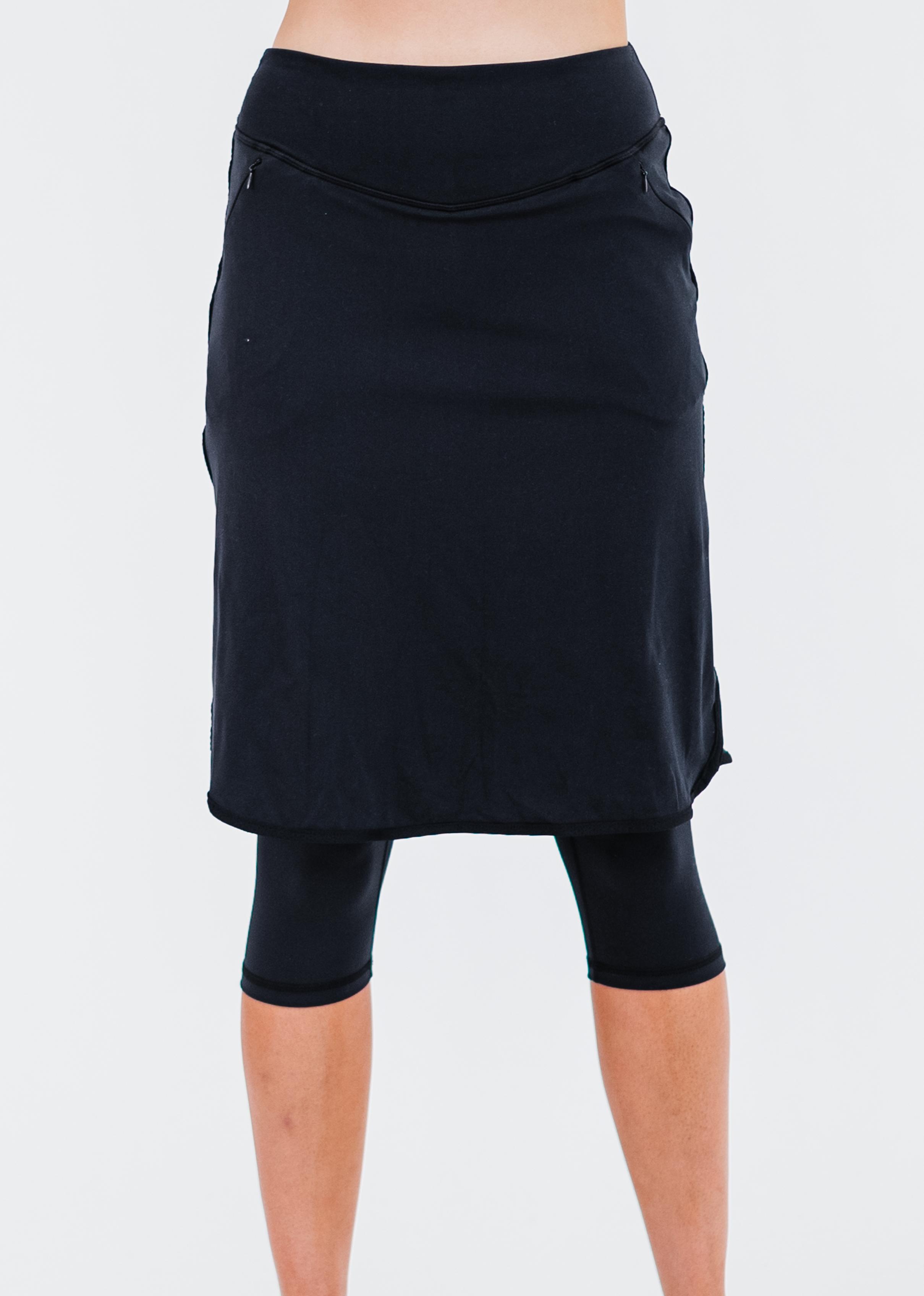 Knee Length Lycra® Sport Skirt with Attached 17 Leggings. Calypsa by ModLi